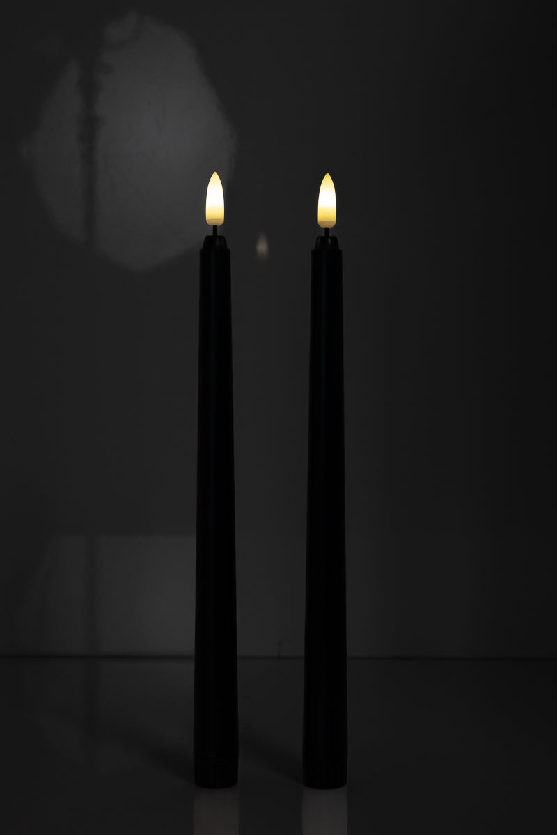 Flamlösa Kronljus i Svart – 6-pack med LED-flamma