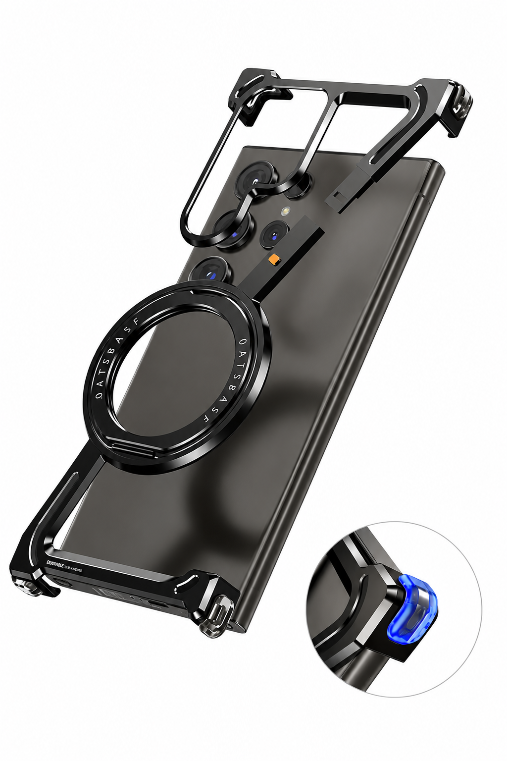 Samsung Galaxy S24 Ultra Skal med MagSafe – Metall & Kolfiber (Svart)